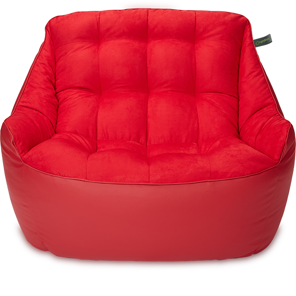 Кресло мешок «Диван Босс», 90x130x95, Кожа Красный Анфас