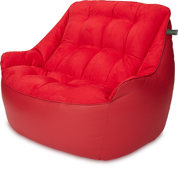 Кресло мешок «Диван Босс», 90x130x95, Кожа Красный Изометрия