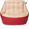Кресло мешок «Диван Босс», 90x130x95, Красный и бежевый Анфас галлерея