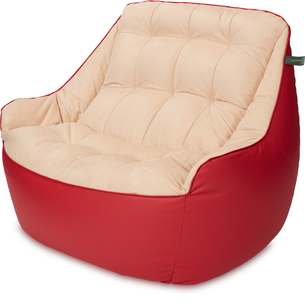 Кресло мешок «Диван Босс», 90x130x95, Красный и бежевый Изометрия