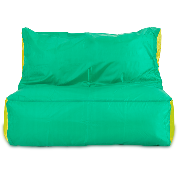 Кресло-мешок «Диван», 120x85x160, Зеленый и желтый Анфас