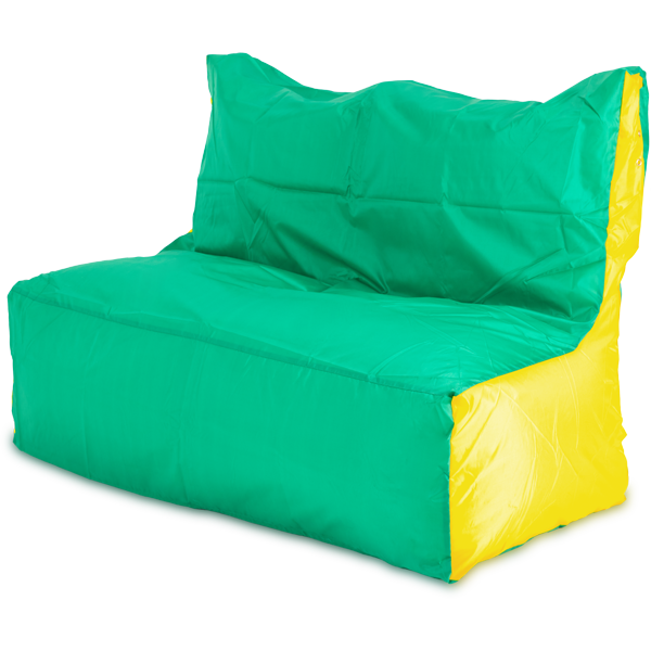 Кресло-мешок «Диван», 120x85x160, Зеленый и желтый Изометрия