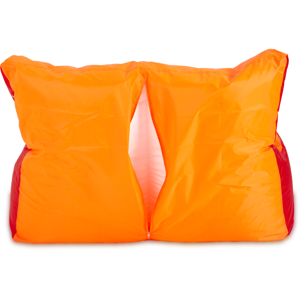 Кресло-мешок «Диван», 120x85x160, Оранжевый и красный Молния